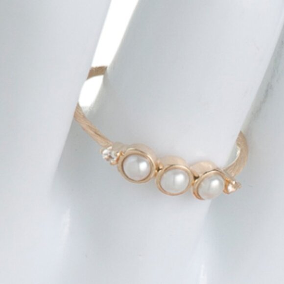 HIRAJULE Made In India 14kt Gold Pearl And Topaz Ring - Picture 4 of 4